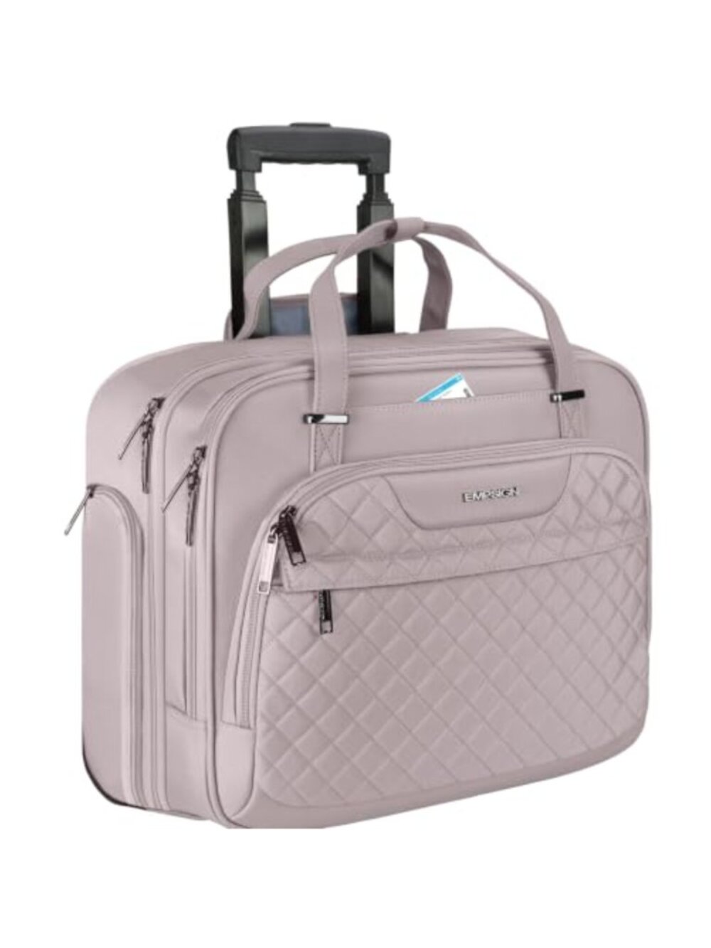 15.6 Inch Rolling Laptop Briefcase Water Repellent Polyester Travel Bag